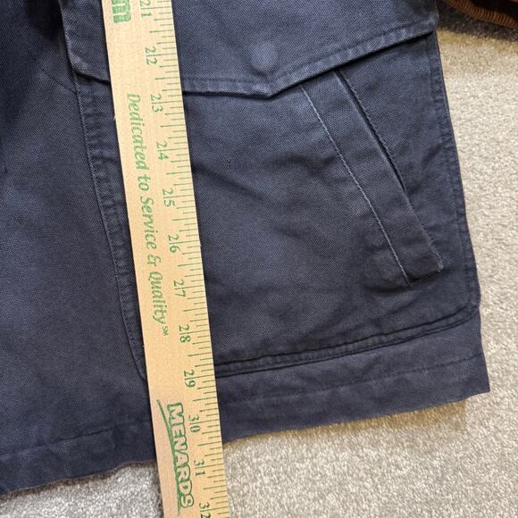 Vintage American Eagle Corduroy Canvas Chore Barn Coat Navy Flannel Mens Sml - Picture 9 of 12
